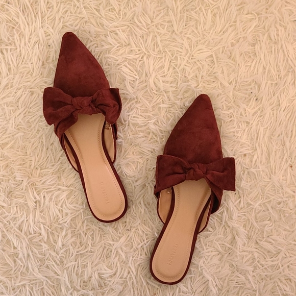 Forever 21 Shoes - Forever21 Pointy Bow Mules